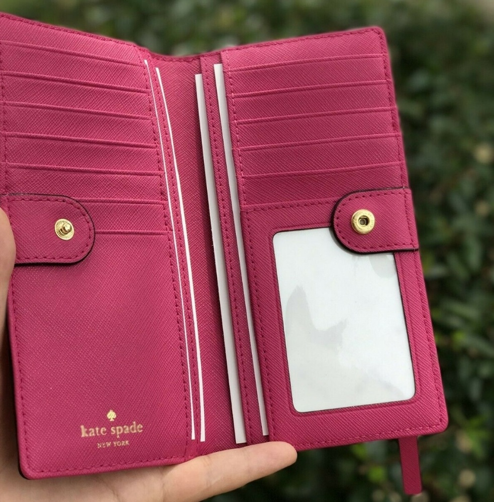 Kate Spade Leather Wallet Sweetheart Pink Wlru1601 - Picture 3 of 4